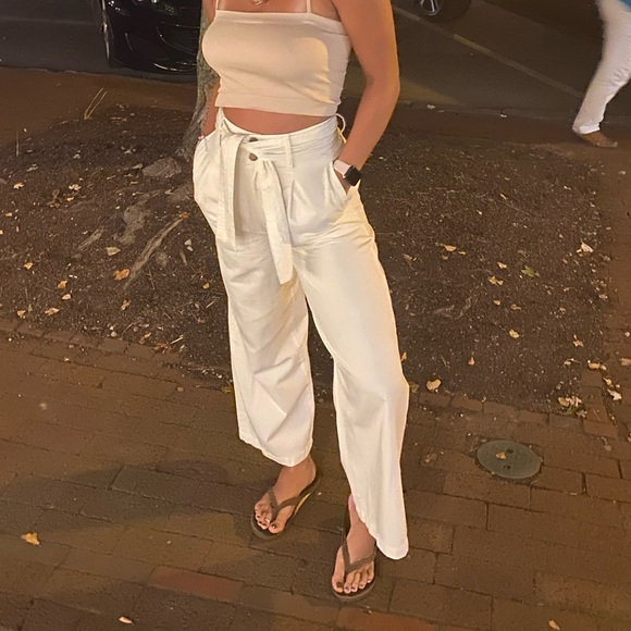 Billabong White Wide Leg Pant - Picture 1 of 2